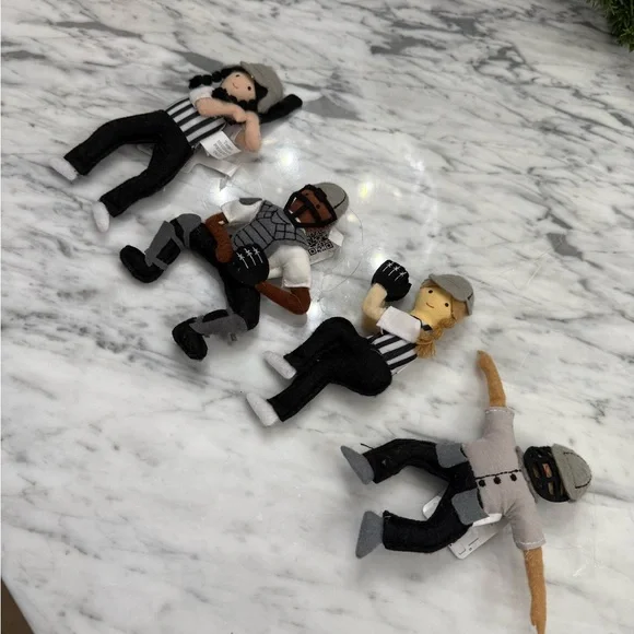 NWT Baseball Softball Players Felt Ornament Set of 4 - Picture 3 of 4